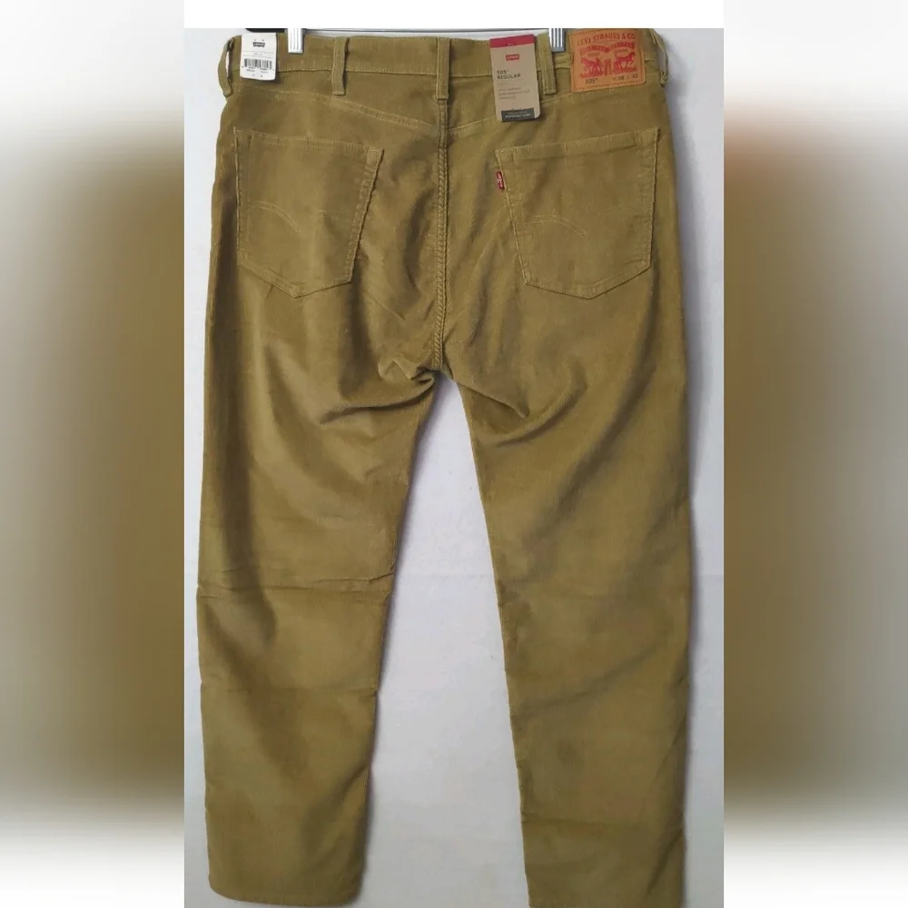 Levis 505 Men’s Size 38x 32 Regular Straight Fit‎ Corduroy Jeans Khaki Pants NEW